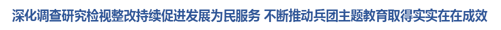 深化调查研究检视整改持续促进发展为民服务 不断推动兵团主题教育取得实实在在成效